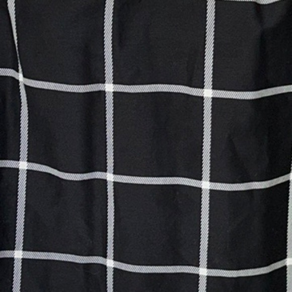 Marie Oliver Silk Black & White Plaid Windowpane Printed Ruffle Neck Blouse - S - Picture 14 of 14